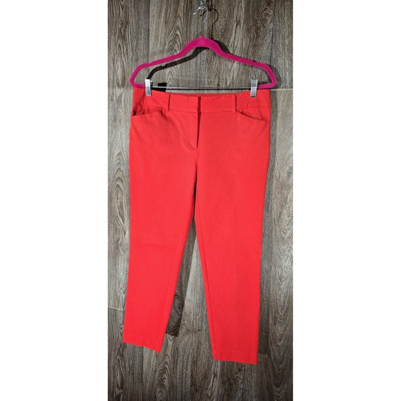 New‎ York & Company Women's Stretch Capri Pants Cropped Trousers Size 10 Red - Picture 13 of 13